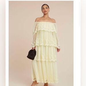 Eloquii Strapless light yellow Dress